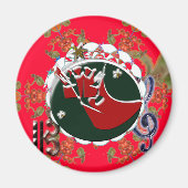 Santa Claus Sock Red Magnet (Vorne)