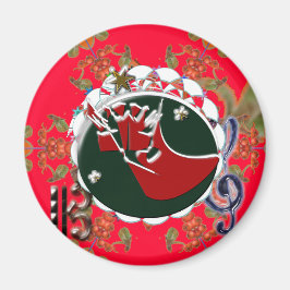 Santa Claus Sock Red Magnet