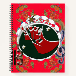 Santa Claus Sock Red Notizblock