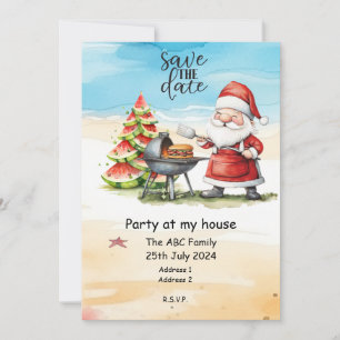 Santa Claus Sommer Weihnachten im Juli Einladung
