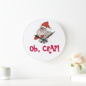 Santa Claus Spaß Santa Catches Schöne Leute Große Wanduhr (Zuhause)