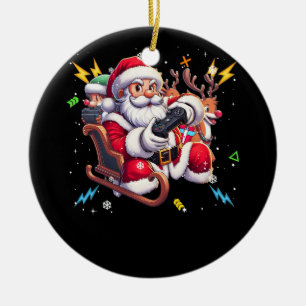 Santa Claus Spiel Weihnachts-Gamer-Videospiel Keramik Ornament