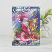 SANTA CLAUS SPIELEN HARP CHRISTMAS PARTY INVITE EINLADUNG (Stehend Vorderseite)