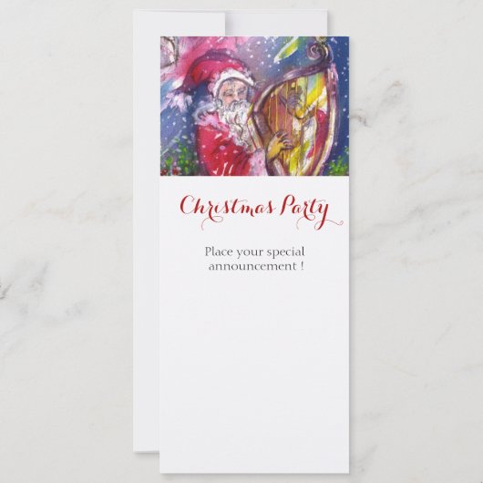 SANTA CLAUS SPIELEN HARP CHRISTMAS PARTY Program Einladung (Rückseite)