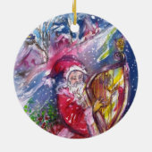 SANTA CLAUS SPIELEN HARP IM MONLIGHT KERAMIK ORNAMENT (Hinten)