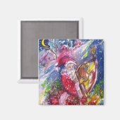 SANTA CLAUS SPIELEN HARP IM MONLIGHT MAGNET (Vorderseite/Rückseite)