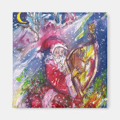SANTA CLAUS SPIELEN HARP IM MONLIGHT MAGNET (Vorne)