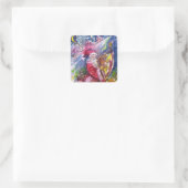 SANTA CLAUS SPIELEN HARP IM MONLIGHT QUADRATISCHER AUFKLEBER (Tasche)