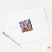 SANTA CLAUS SPIELEN HARP IM MONLIGHT QUADRATISCHER AUFKLEBER (Umschlag)