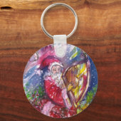 SANTA CLAUS SPIELEN HARP IM MONLIGHT SCHLÜSSELANHÄNGER (Vorderseite)