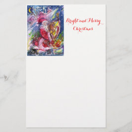 SANTA CLAUS SPIELEN HARP IN MONLIGHT Weihnachten Briefpapier