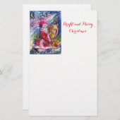 SANTA CLAUS SPIELEN HARP IN MONLIGHT Weihnachten Briefpapier (Vorne/Hinten)
