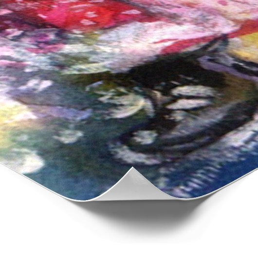 SANTA CLAUS SPIELEN HARP IN MONLIGHT Weihnachten Poster (Ecke)