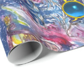 SANTA CLAUS SPIELEN HARP IN MOONLIGHT Abstrakt Geschenkpapier (Rolleneckpunkt)