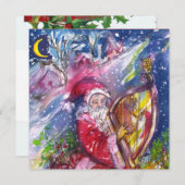 SANTA CLAUS SPIELEN HARPES MUSICAL CHRISTMAS PARTY EINLADUNG (Vorne/Hinten)