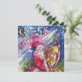 SANTA CLAUS SPIELEN HARPES MUSICAL CHRISTMAS PARTY EINLADUNG (Stehend Vorderseite)