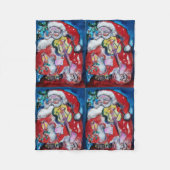 SANTA CLAUS SPIELEN VIOLIN Weihnachts-Party Fleecedecke (Vorderseite)