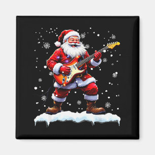 Santa Claus spielt B-Gitarre Weihnachten Xmas Musi Magnet