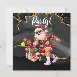 Santa Claus spielt Christmas Pickleball Einladung