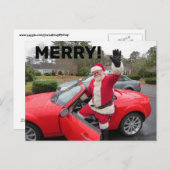 SANTA CLAUS SPORTSCAR CHRISTMAS Postkarten (Vorne/Hinten)