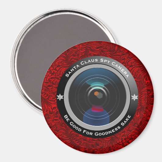 Santa Claus Spy Camera Magnet (Vorderseite/Rückseite)
