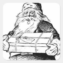 Santa Claus SQUARE STICKER UMSCHLAG AUFKLEBER