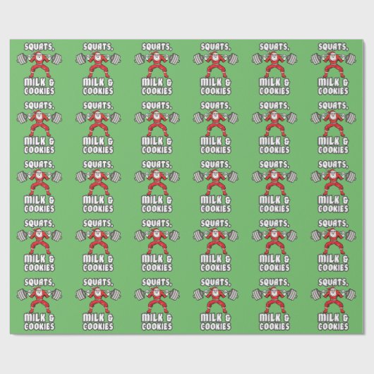 Santa Claus - Squats, Milch und Cookies Geschenkpapier (Flach)