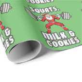 Santa Claus - Squats, Milch und Cookies Geschenkpapier (Rolleneckpunkt)