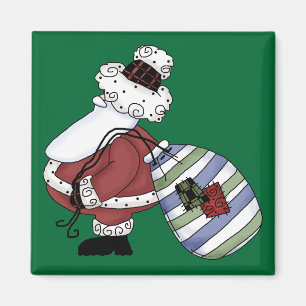 Santa Claus St Nick Jolly Frohe Weihnachten Magnet