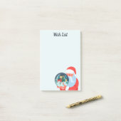 Santa Claus Stadt in Globe Post-it Klebezettel (Auf Schreibtisch)