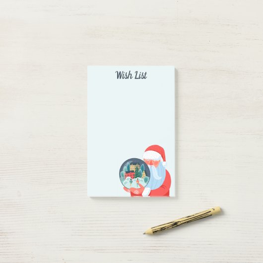 Santa Claus Stadt in Globe Post-it Klebezettel (Auf Schreibtisch)