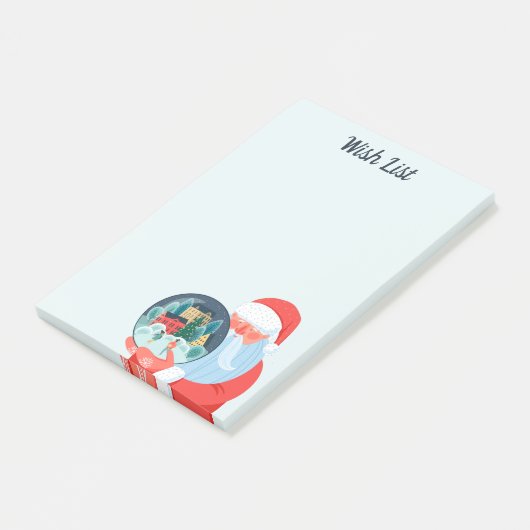 Santa Claus Stadt in Globe Post-it Klebezettel (angewinkelt)