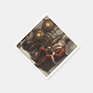 Santa Claus Steampunk Weihnachtsdesign Serviette