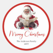Santa Claus Sticker Label for Christmas Packaging (Vorderseite)