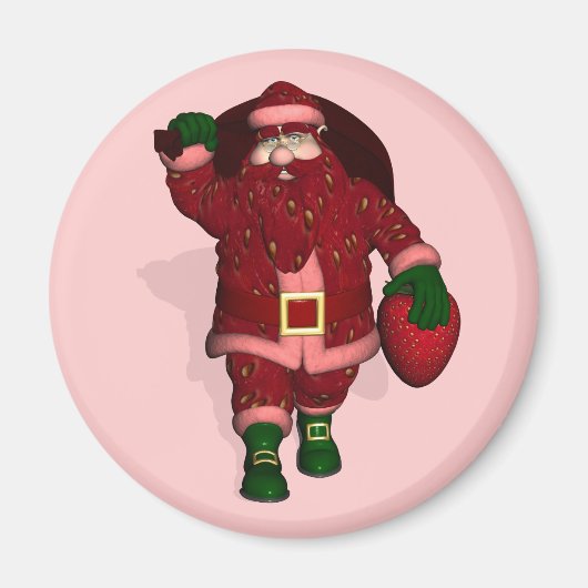 Santa Claus Strawberries Grower Magnet (Vorne)