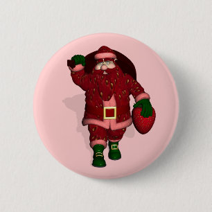 Santa Claus Strawberry Bauer Button