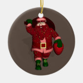 Santa Claus Strawberry Bauer Keramik Ornament (Vorne)