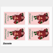 Santa Claus Strawberry Bauer Rechteckiger Aufkleber (Blatt)