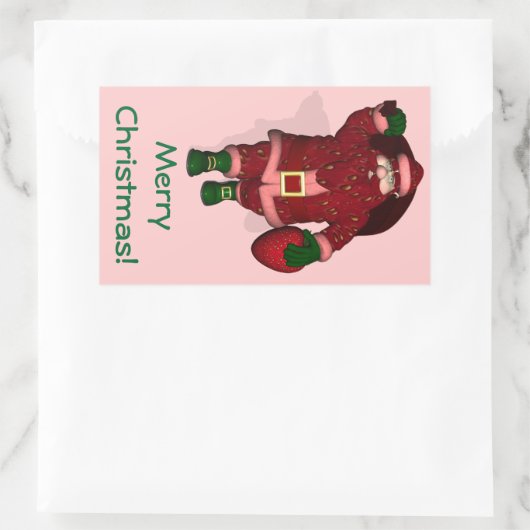 Santa Claus Strawberry Bauer Rechteckiger Aufkleber (Tasche)