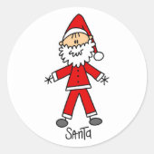 Santa Claus Strichmännchen Sticker (Vorderseite)