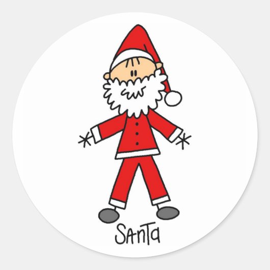 Santa Claus Strichmännchen Sticker (Vorderseite)