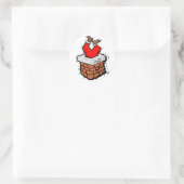 Santa Claus Stuck Chimney Runder Aufkleber (Tasche)