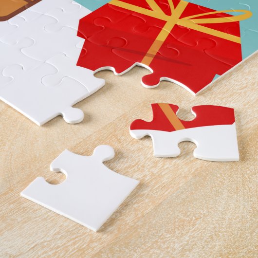 Santa Claus stuck in the chimney on the roof Puzzle (Seite)