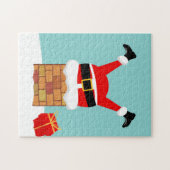 Santa Claus stuck in the chimney on the roof Puzzle (Horizontal)