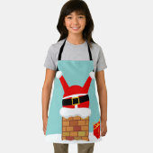 Santa Claus stuck in the chimney on the roof Schürze (Insitu)