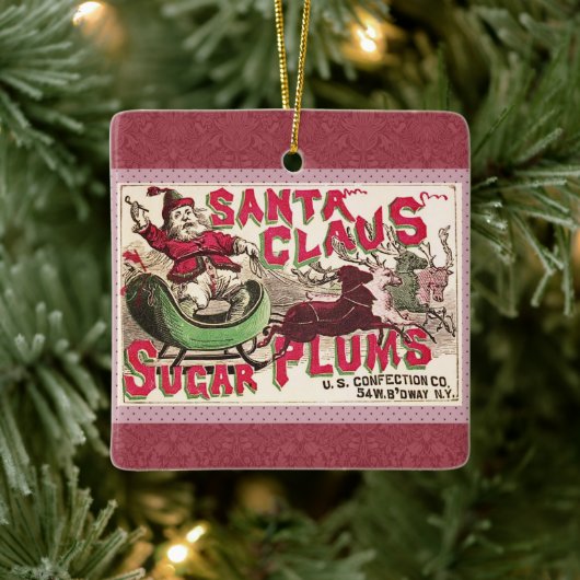 Santa Claus Sugar Plum Weihnachten Keramikornament (Baum)