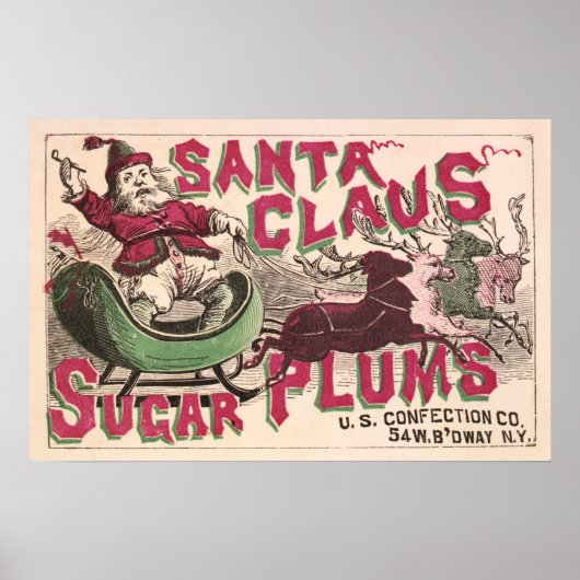 Santa Claus Sugar Plums - Weihnachten Poster (Vorne)