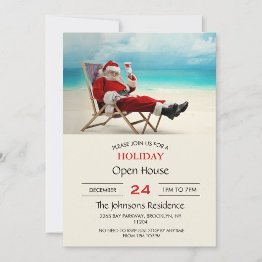 Santa Claus Summer Einladung (Vorderseite)