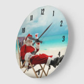 Santa Claus Summer Große Wanduhr (Winkel)