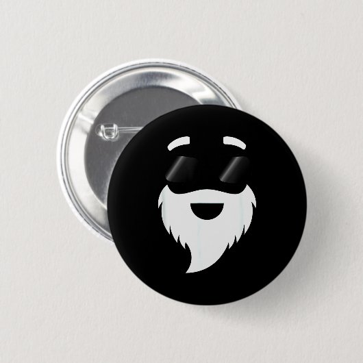 Santa Claus Sungles Funny Hipster Christmas Appare Button (Vorne & Hinten)